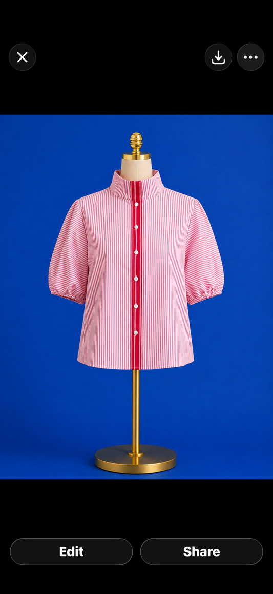 Bonny Top / pink carnation stripe