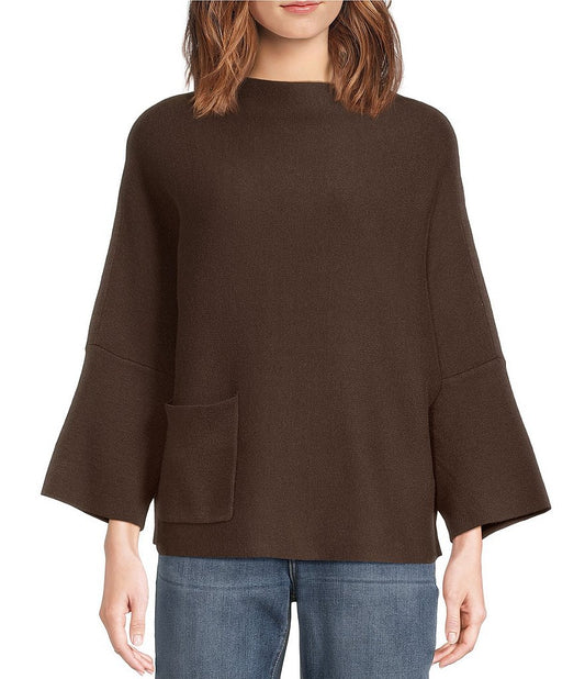 Funnel Neck Sweater with patch pocket