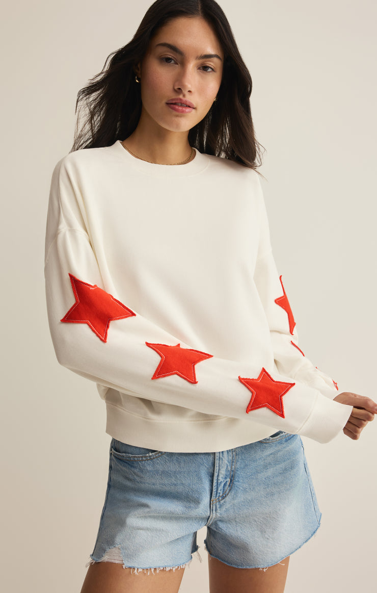 Stars First Date sweatshirt / Sea Salt