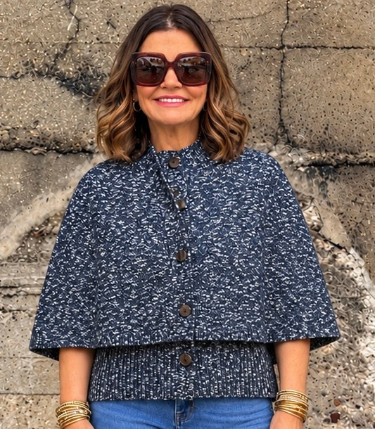 Blueberry knit sweater jacket
