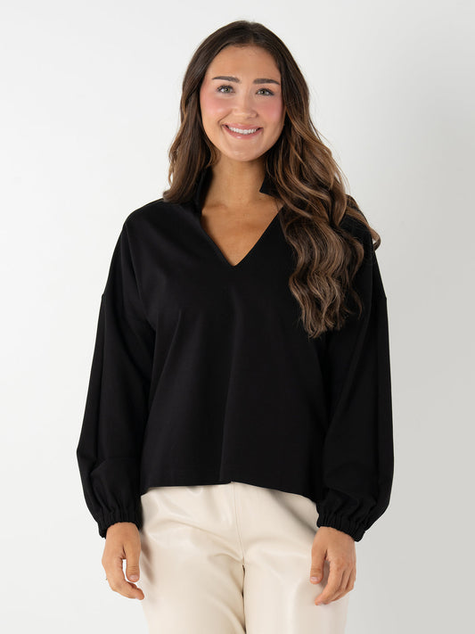 Poppy Long Sleeve/ black ponte