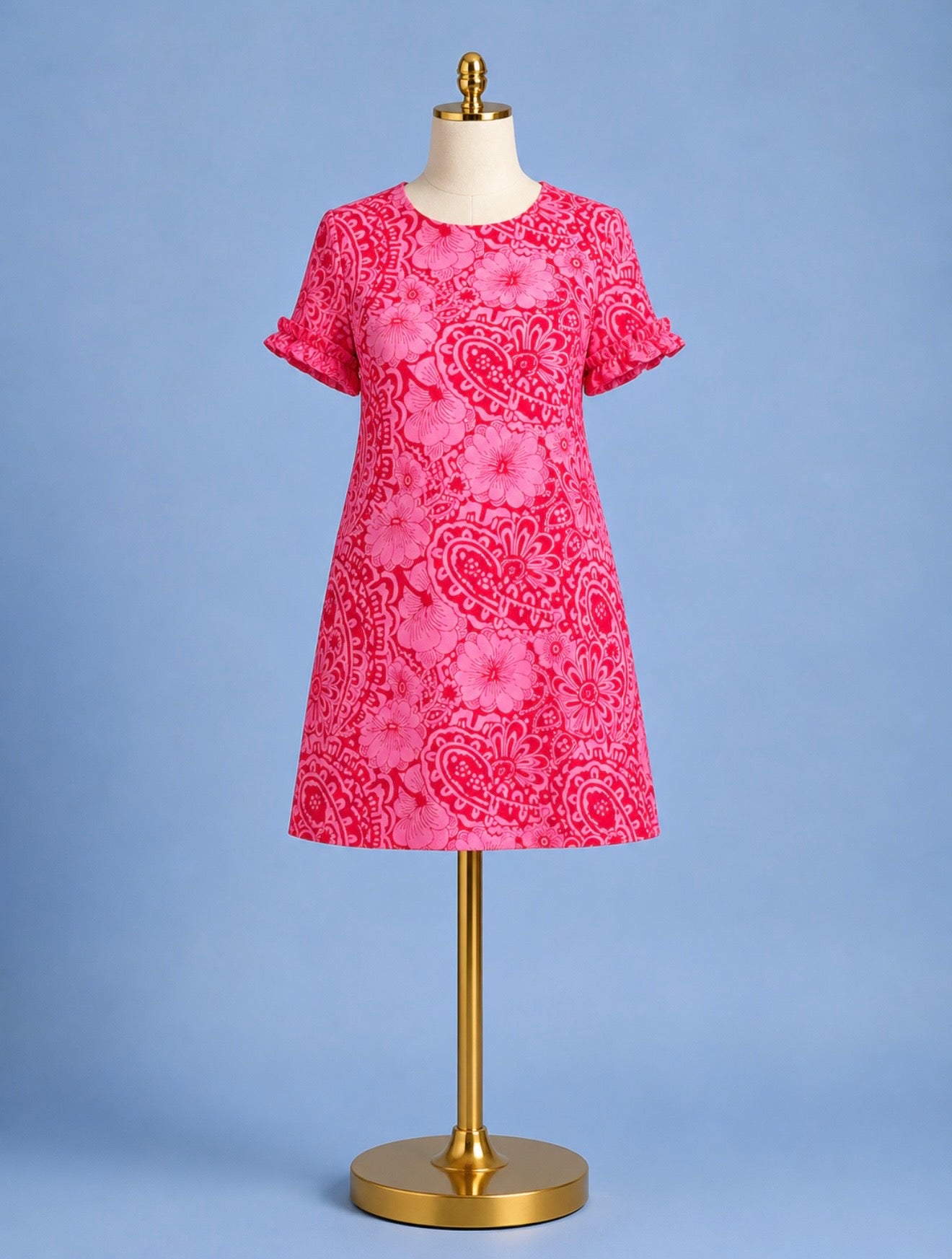 Holden Dress/ painted paisley red