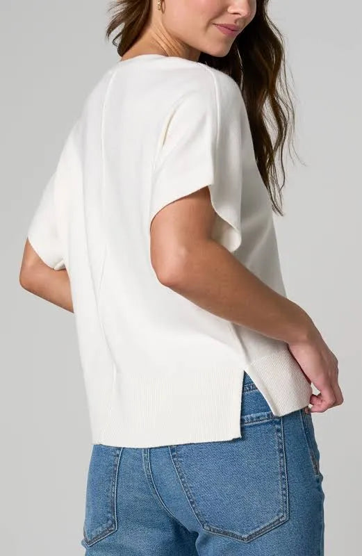 Dolman v neck top/ whipped cream