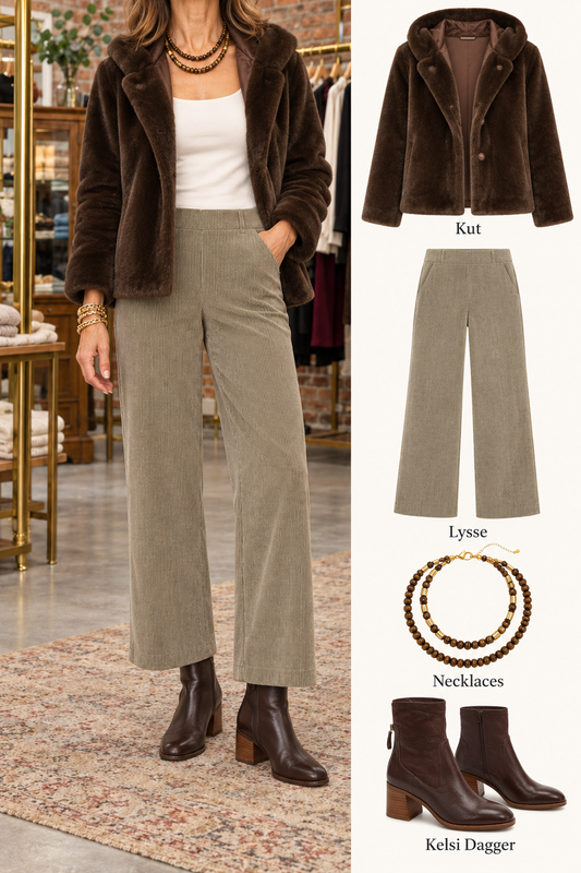 Clarke wide leg Pant / everwood sheen line