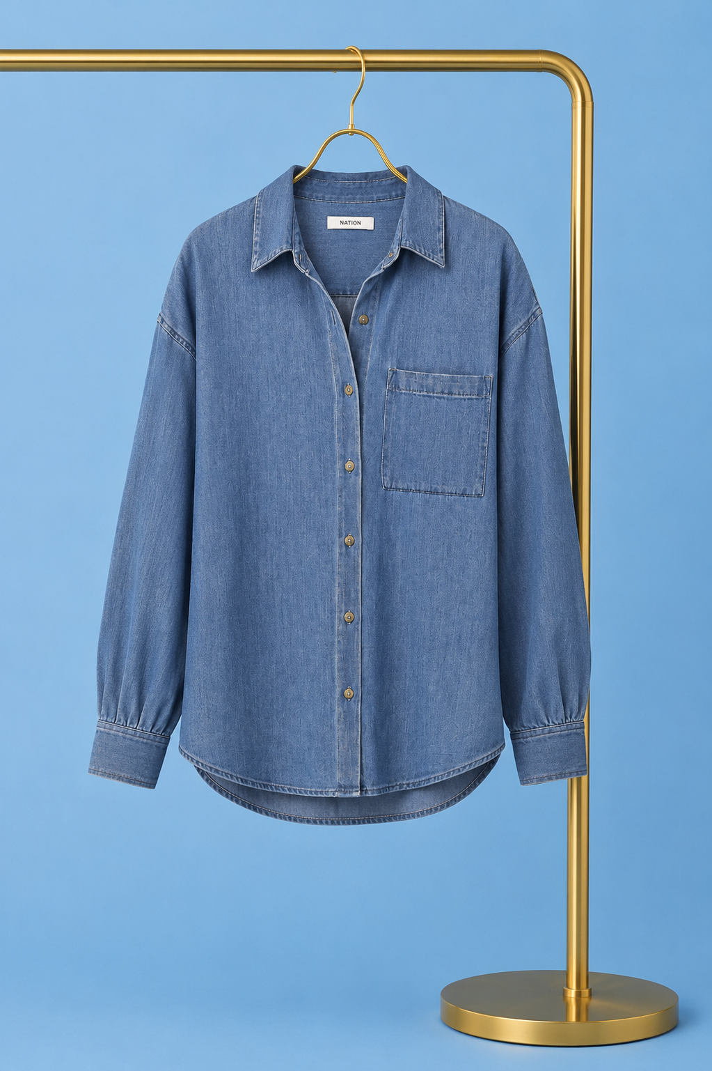 The Perfect Twill Button Up/ classic indigo