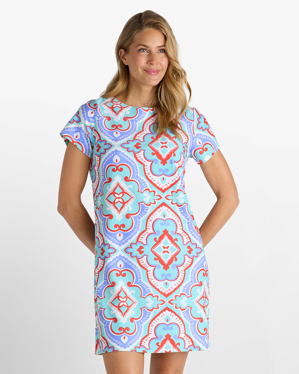 Ella Dress / Fez Tile Light Aqua