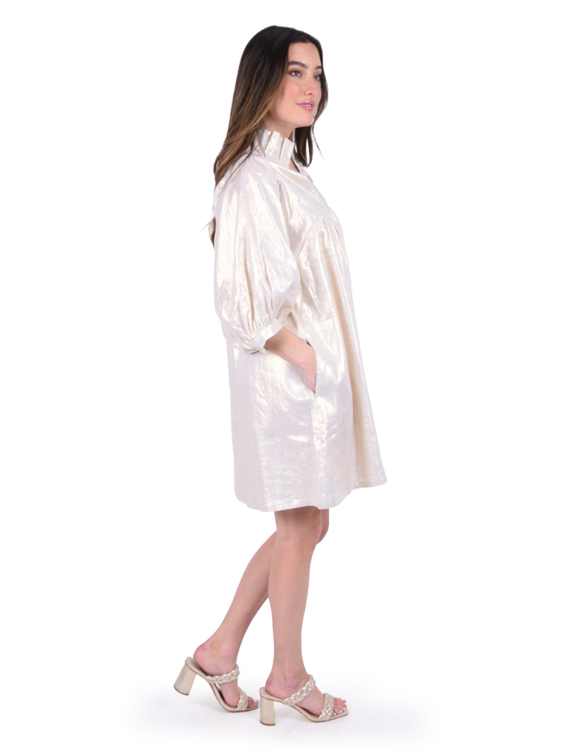 Emily McCarthy Stella Dress White Gold