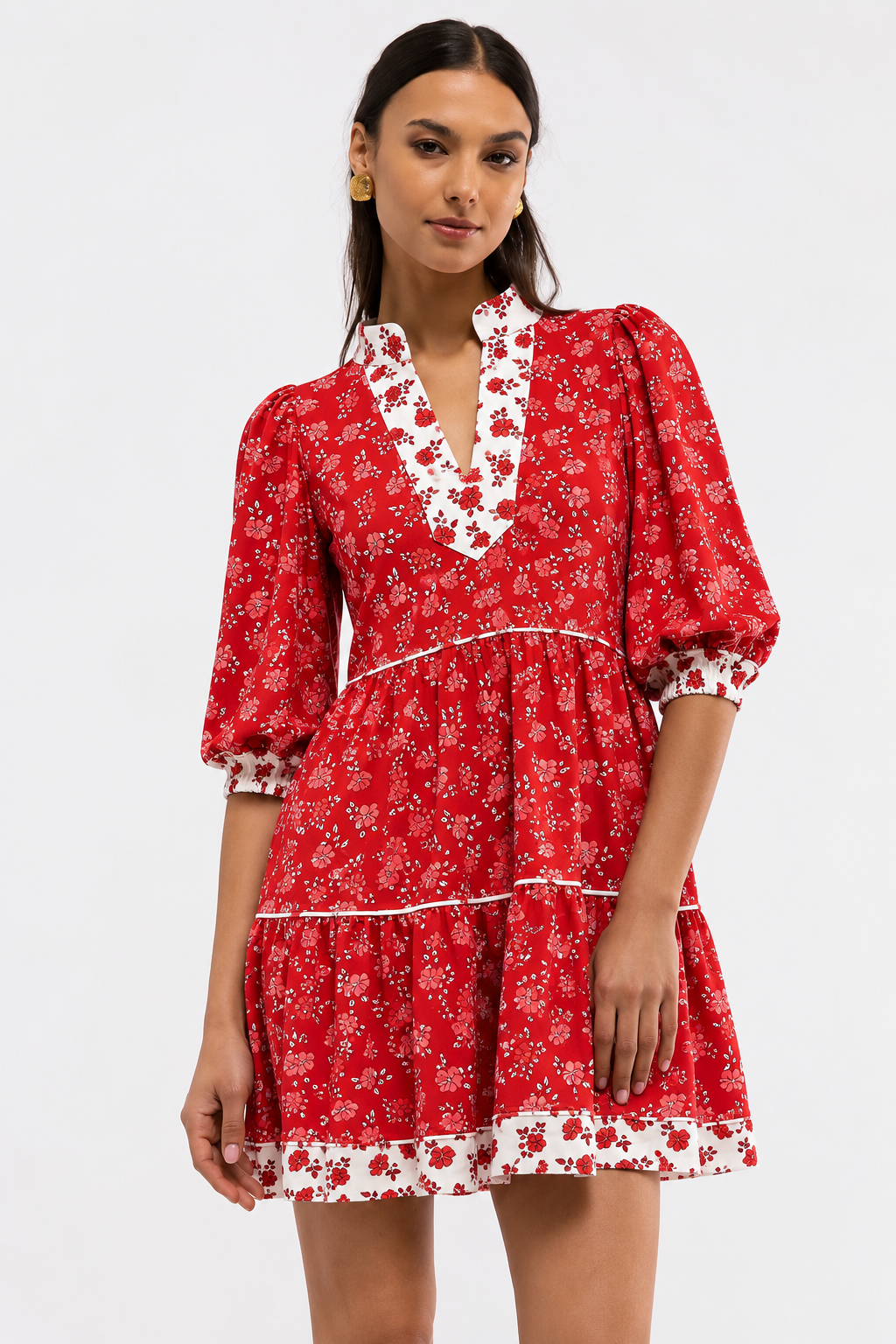 Tory Dress / tomato bloom red
