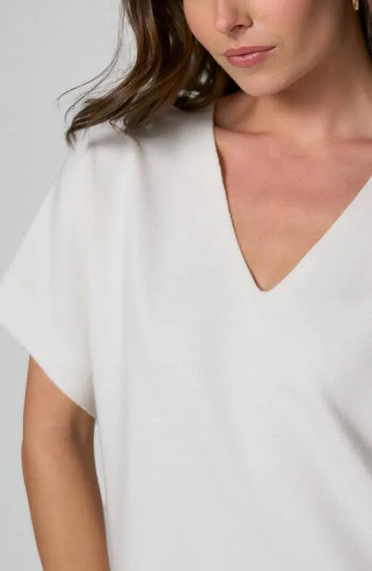 Dolman v neck top/ whipped cream