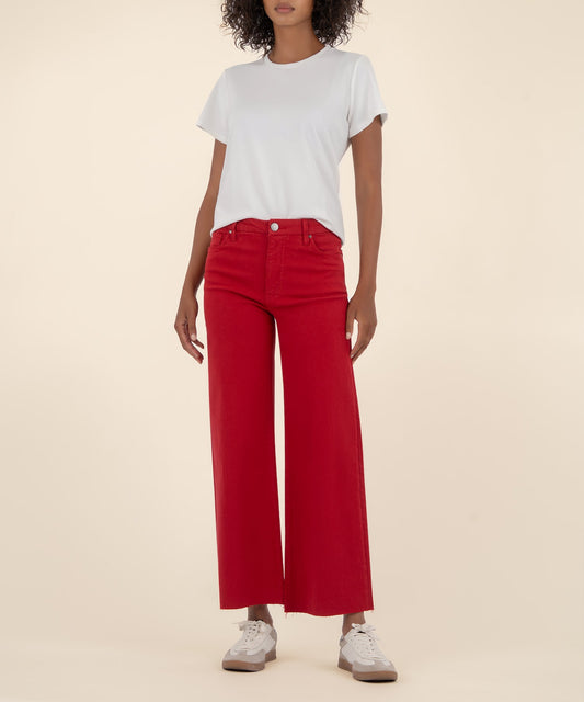 Meg High Rise wide leg/ ruby red