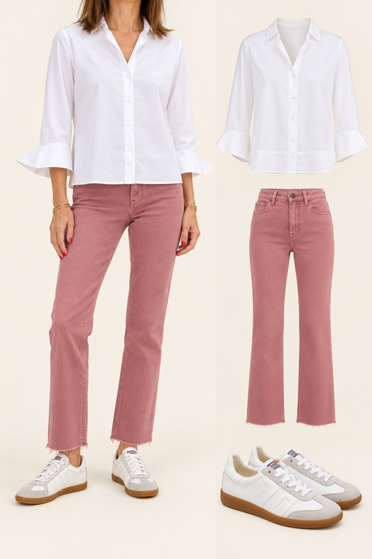 Kelsey High Rise Ankle Flare / Rose Garden