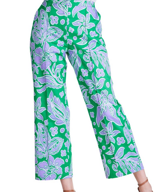 Front stitch ankle pant/ green petal