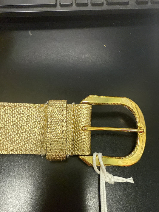 Gold Belt / Metallic Iguana Textured Leather Belt