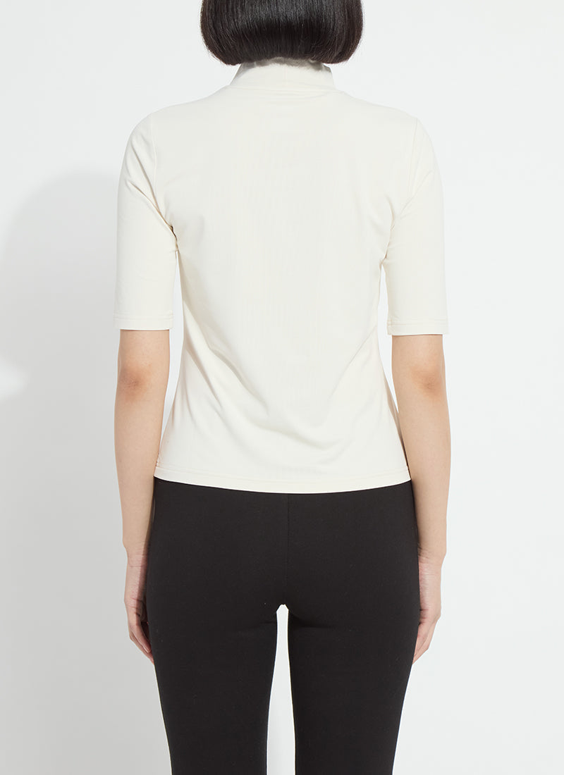 Clara Mockneck Elbow Sleeve top/ macadamia