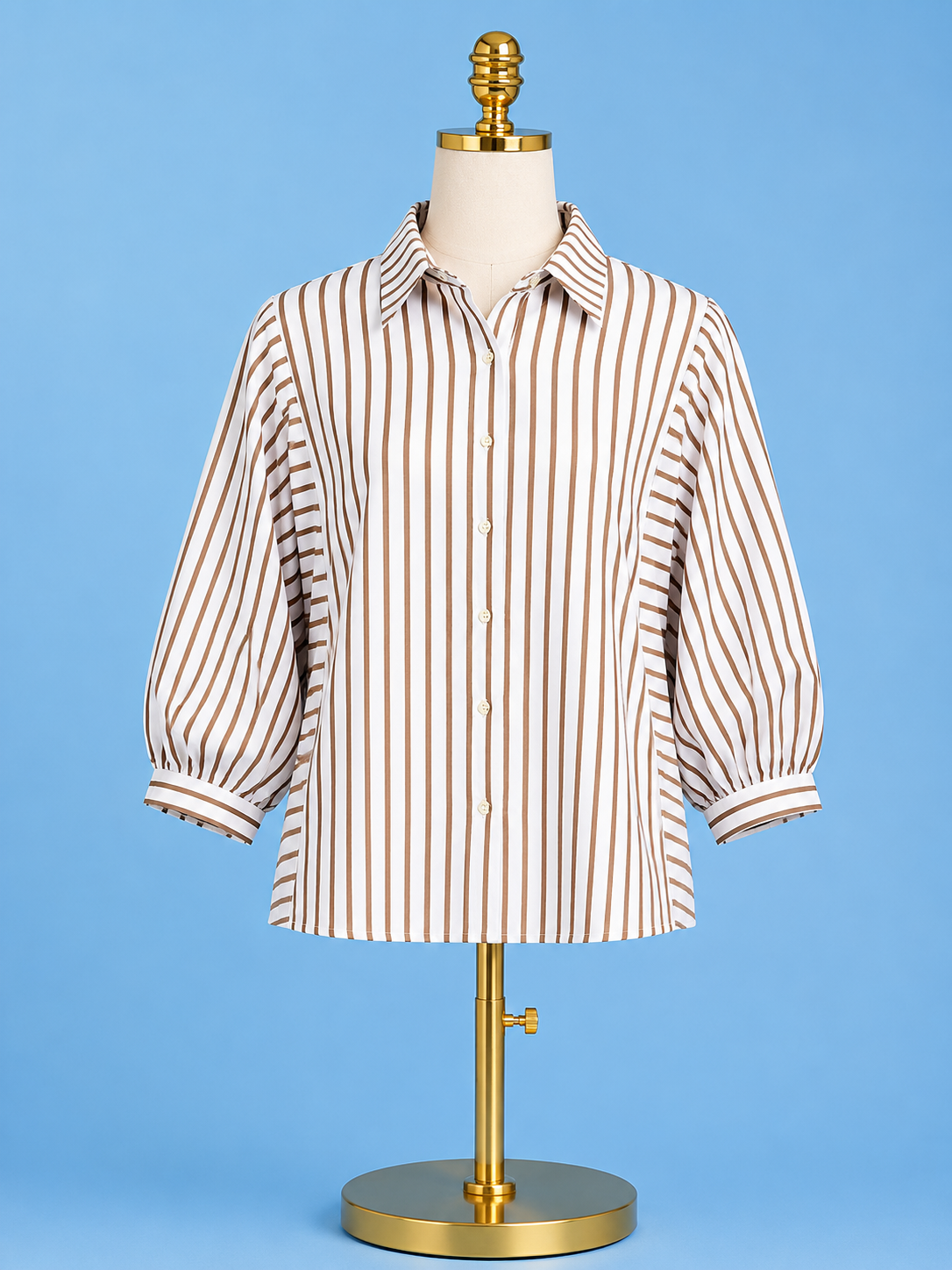 Brown Stripe Blouse