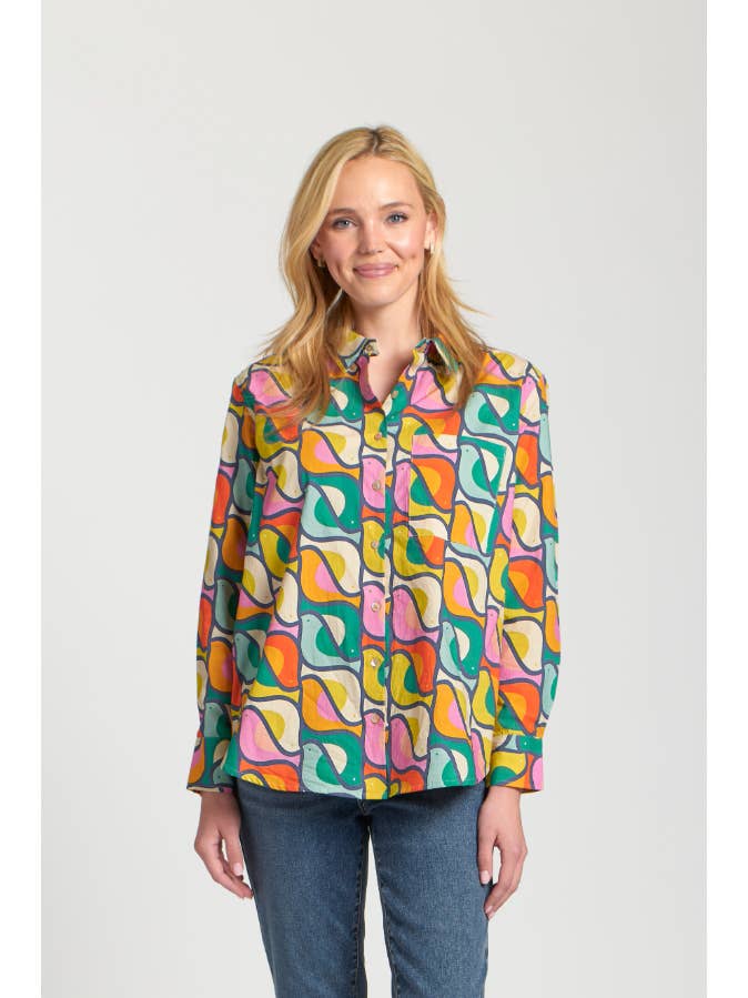 Boyfriend Shirt/ Emerald Green