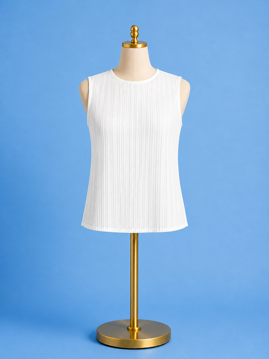 Boat neck sleeveless top