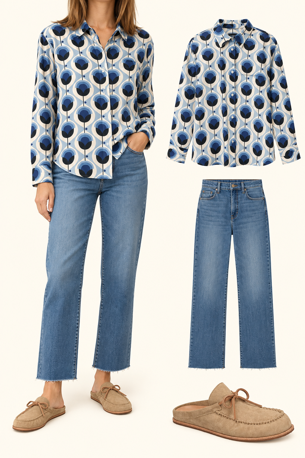 Boyfriend shirt/ Nordic Blue