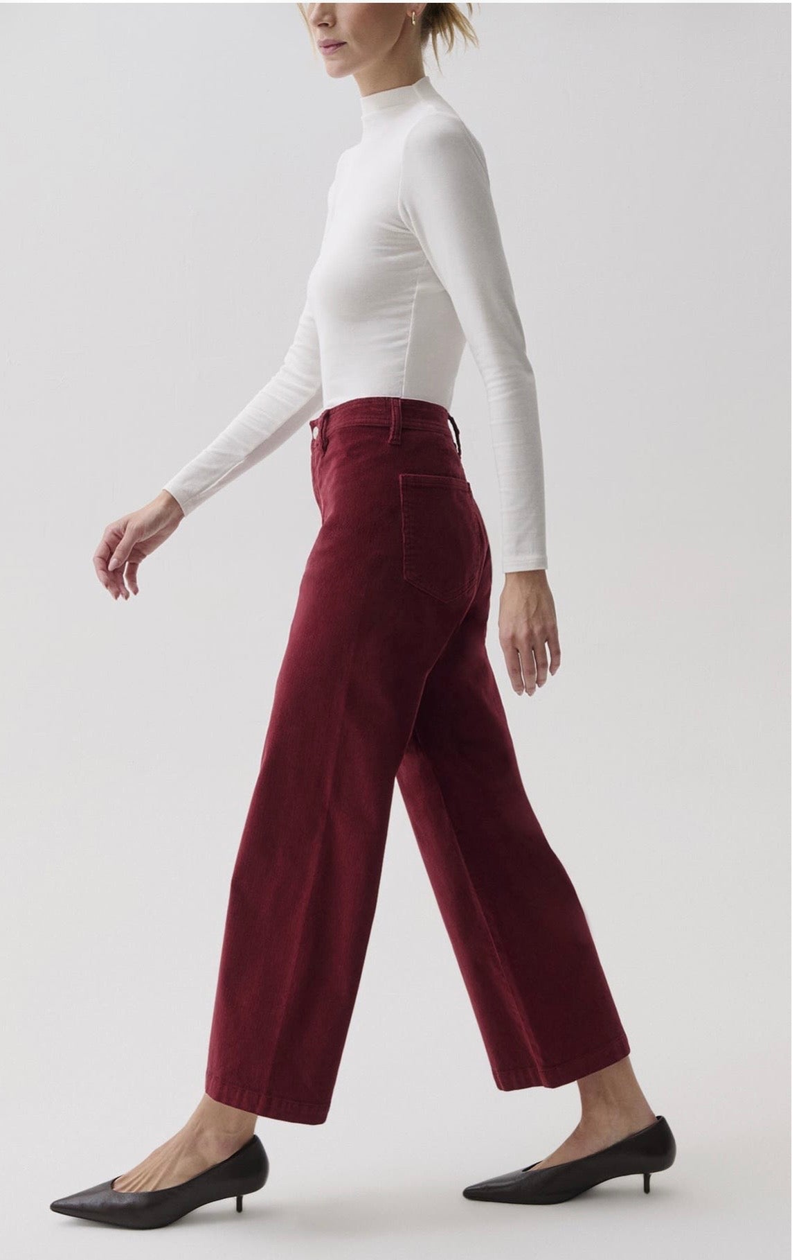 Penny Crop Wide Leg Crop/ Deep Crimson