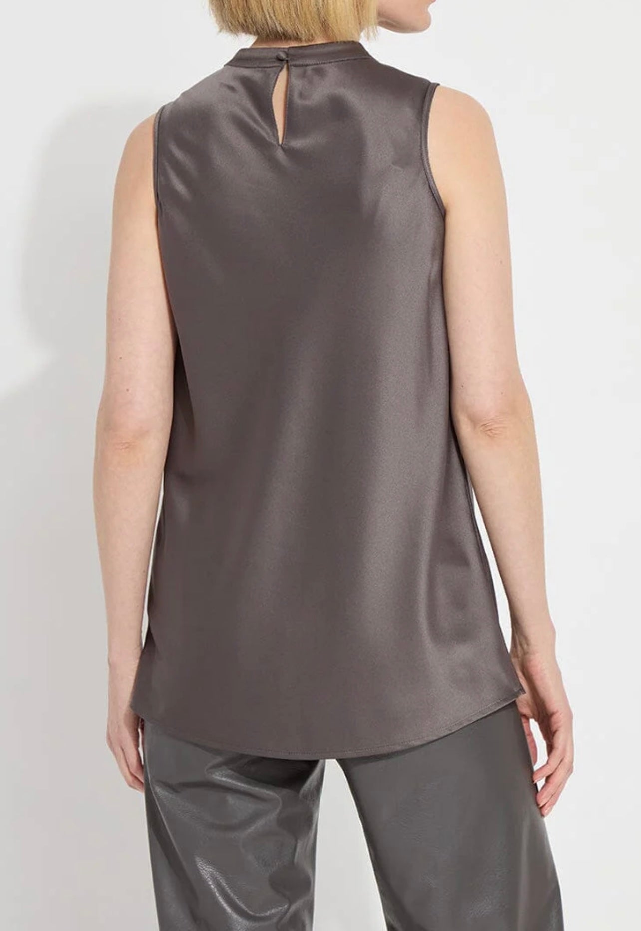 Lysse Justine Draped Mock Neck Shell/ Gray Ash