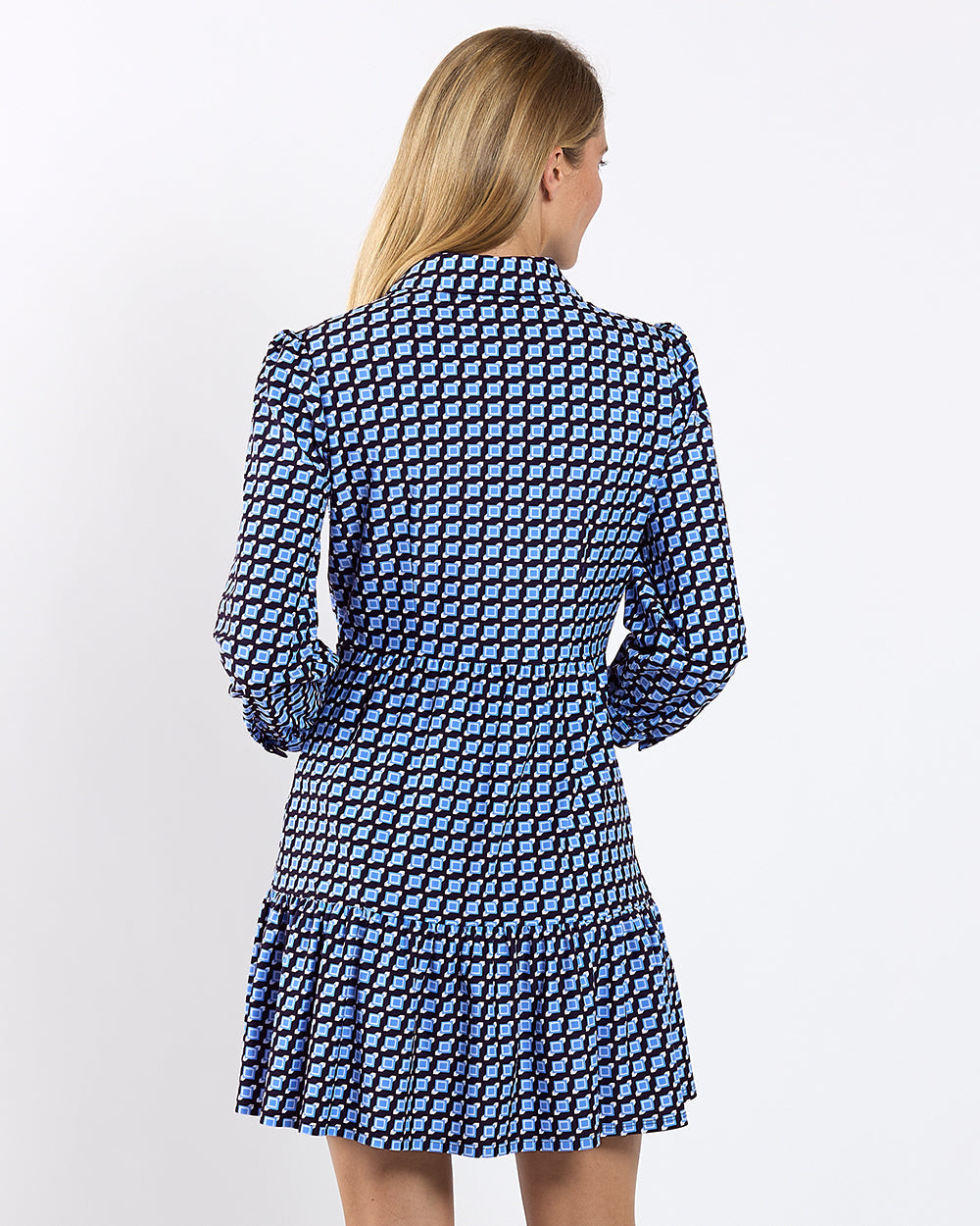 Henley Dress Jude Cloth / Square Dot Navy