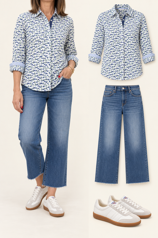 Tizzie Blouse Little Boats Print