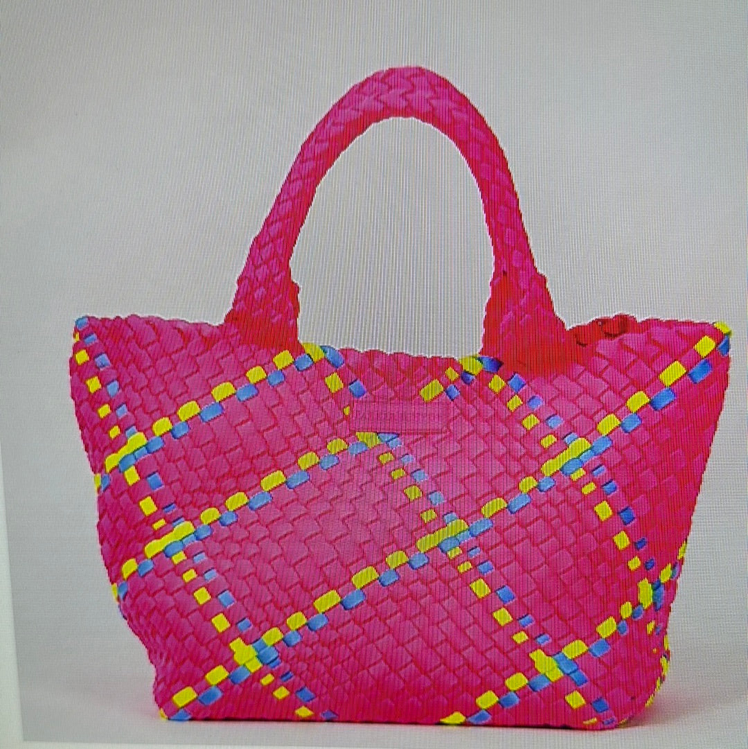 Parker & Hyde Neon Pink Woven Tote