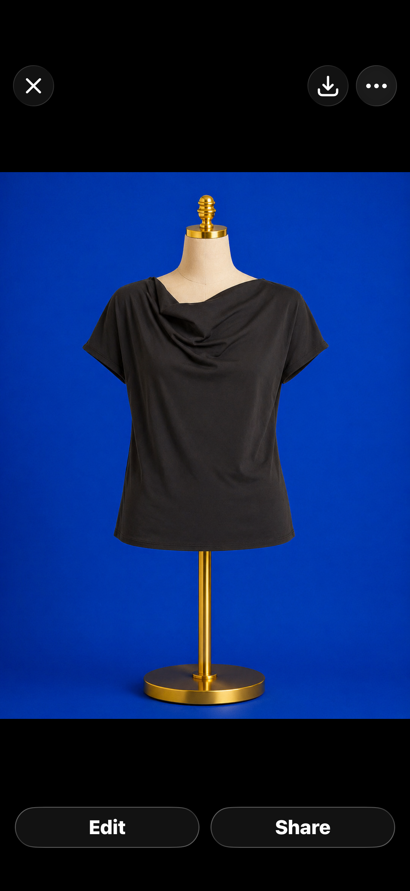Ensley cowl neck top / black