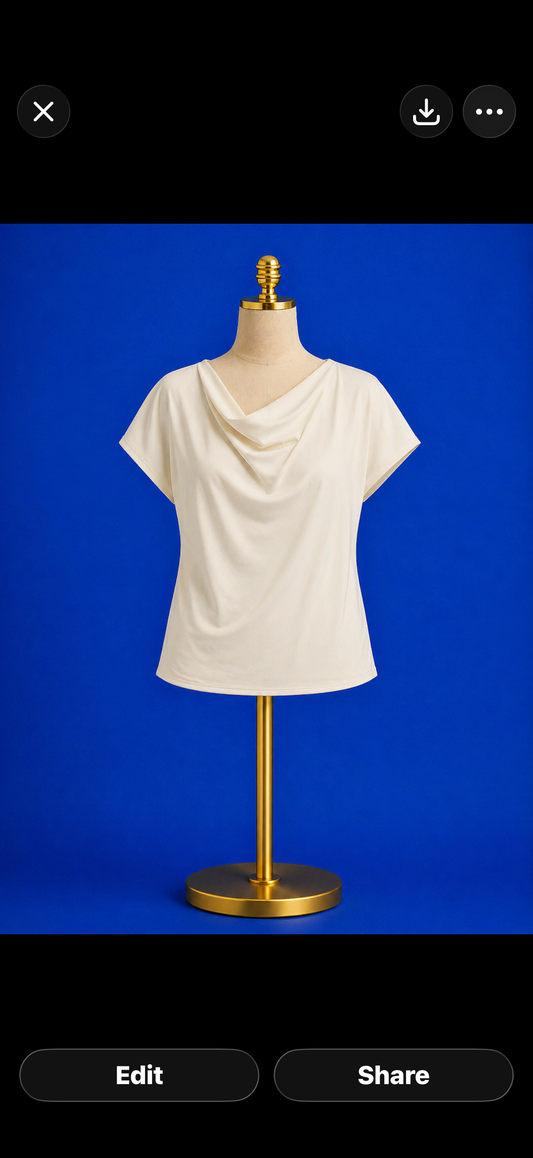 Ensley cowl neck top/ macadamia