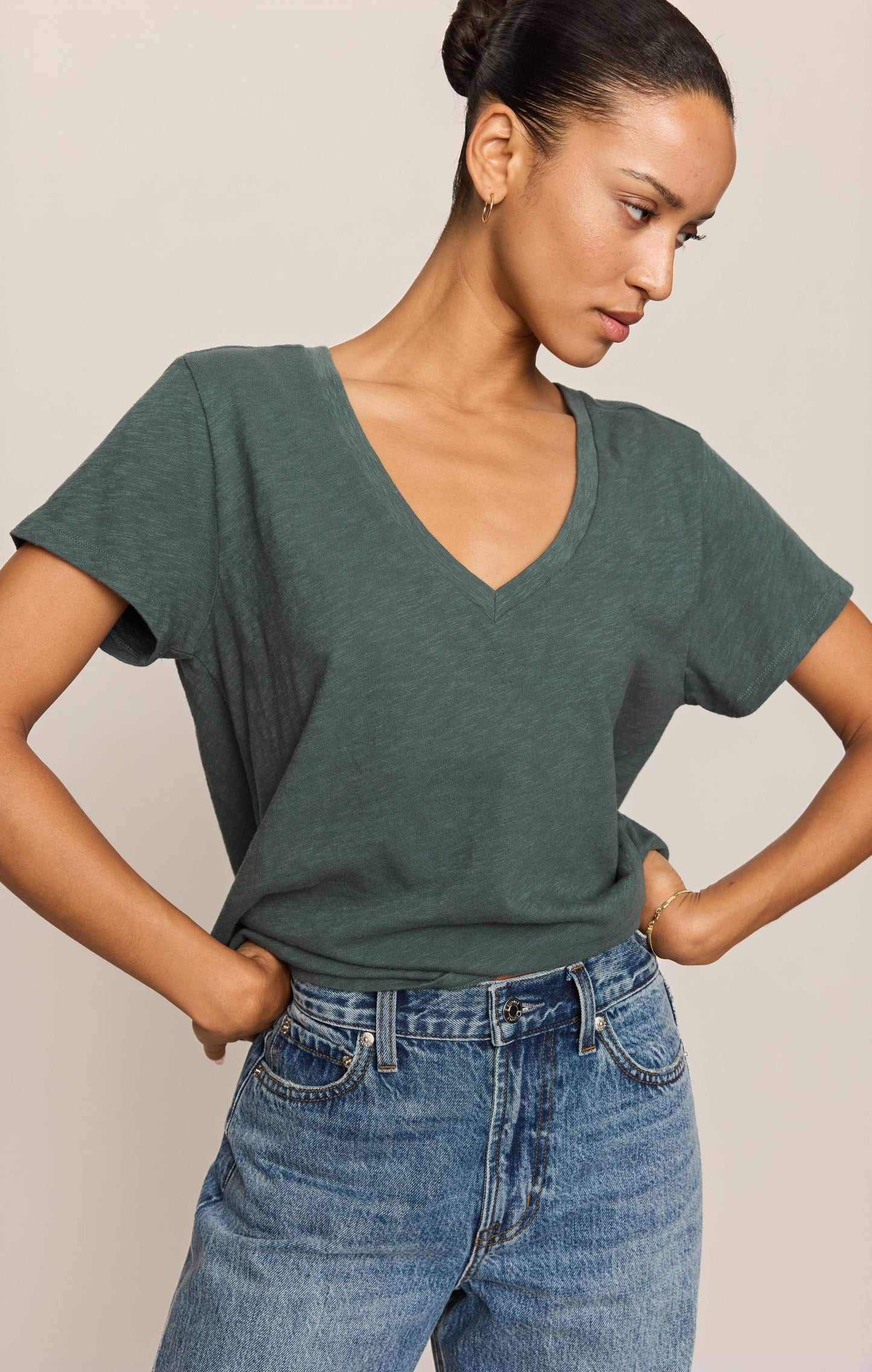 Foundation Slub Tee/ emerald cove