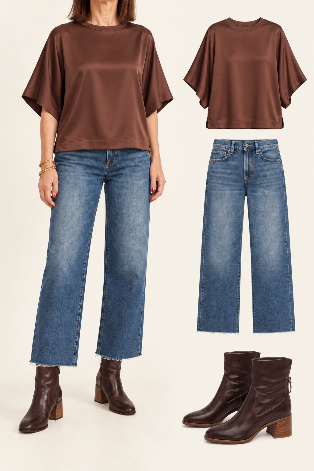 Ginger Mix-Media Dolman tee / Maple
