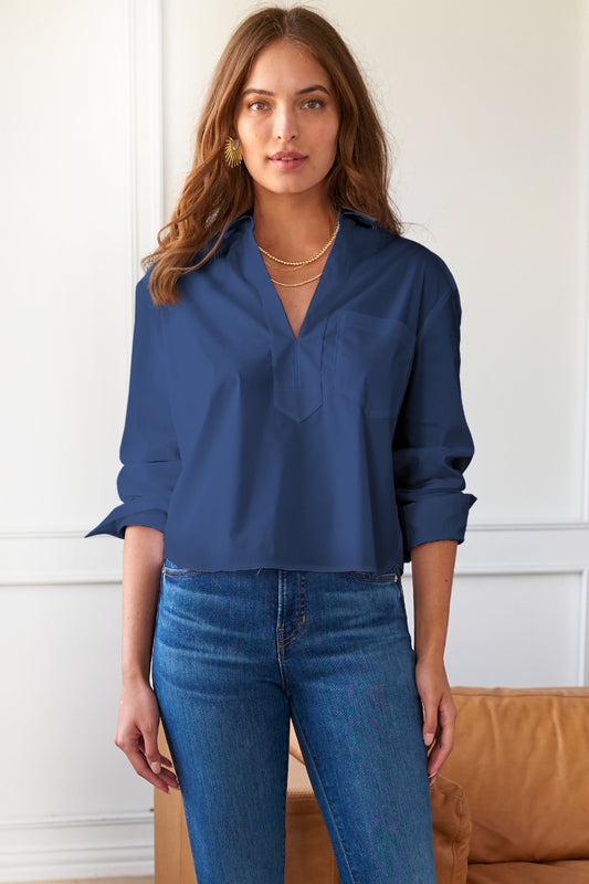Joni Popover silky poplin/ chocolate