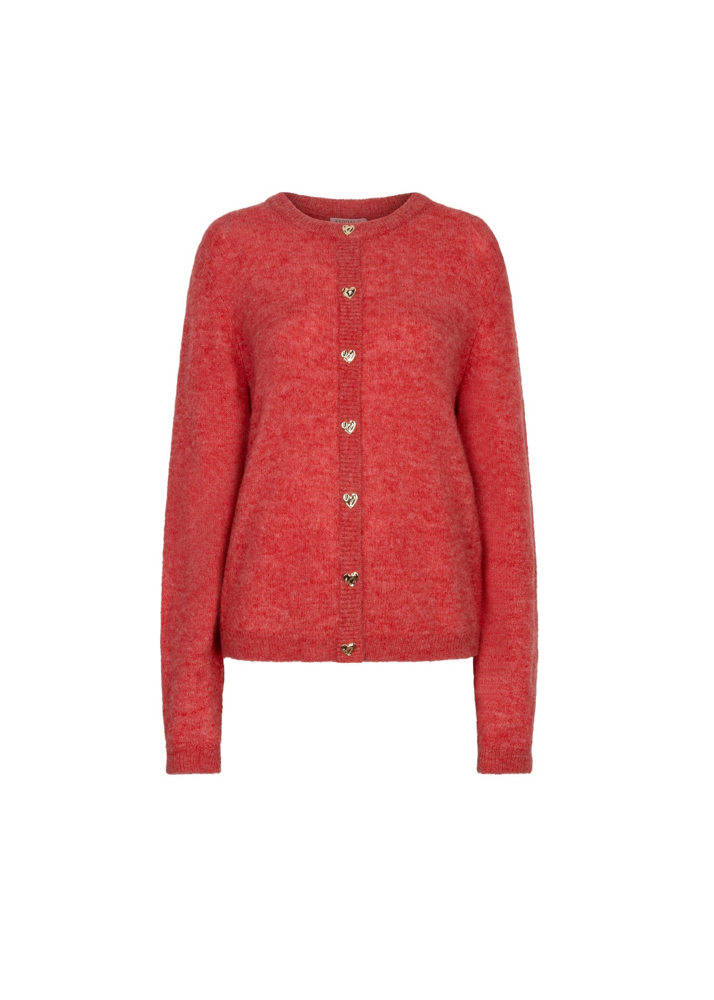 Heart Button Cardigan sweater/ raspberry