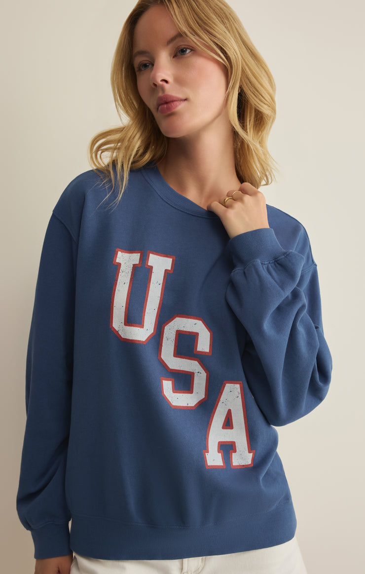 Americana Boyfriend sweatshirt / true navy