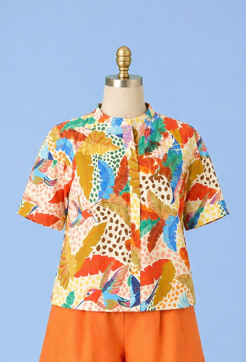 Jungle Flight Lantern Sleeve Shirt