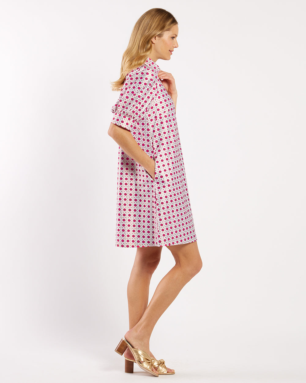 Emerson Dress/ rattan raspberry gold