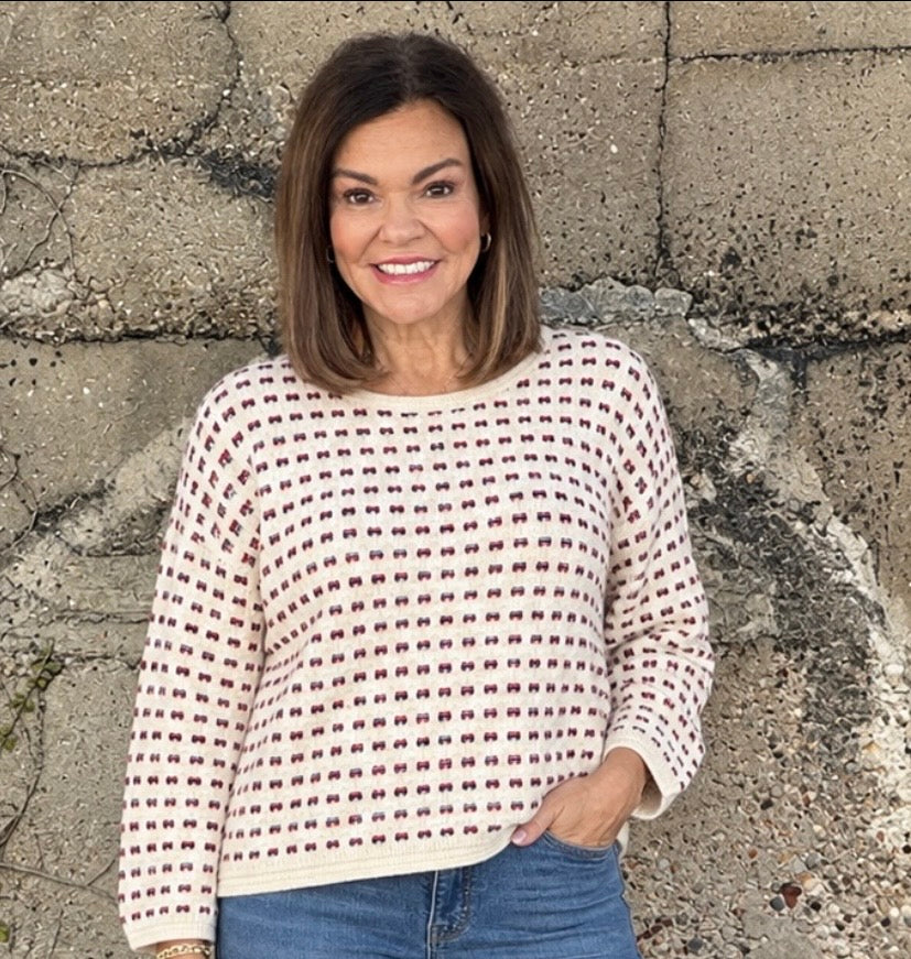 Velura Knit Lustre pullover/ Ivory