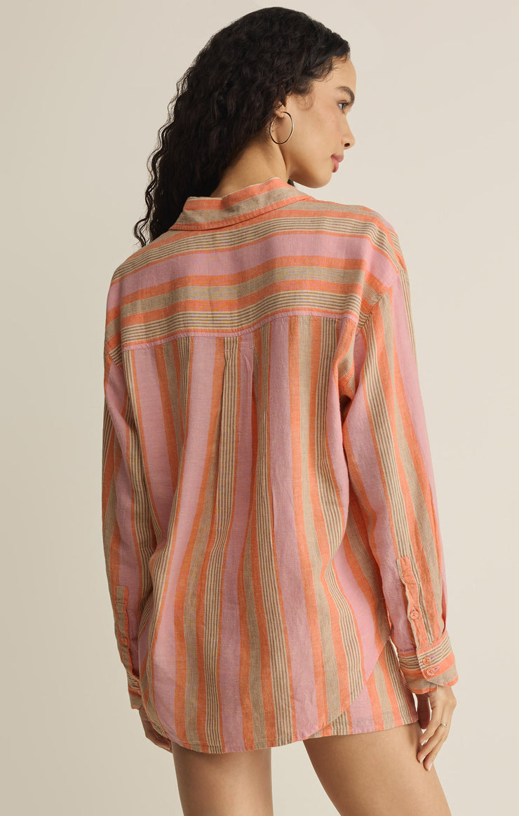 Perfect Striped Button Up shirt / Tiger Lily