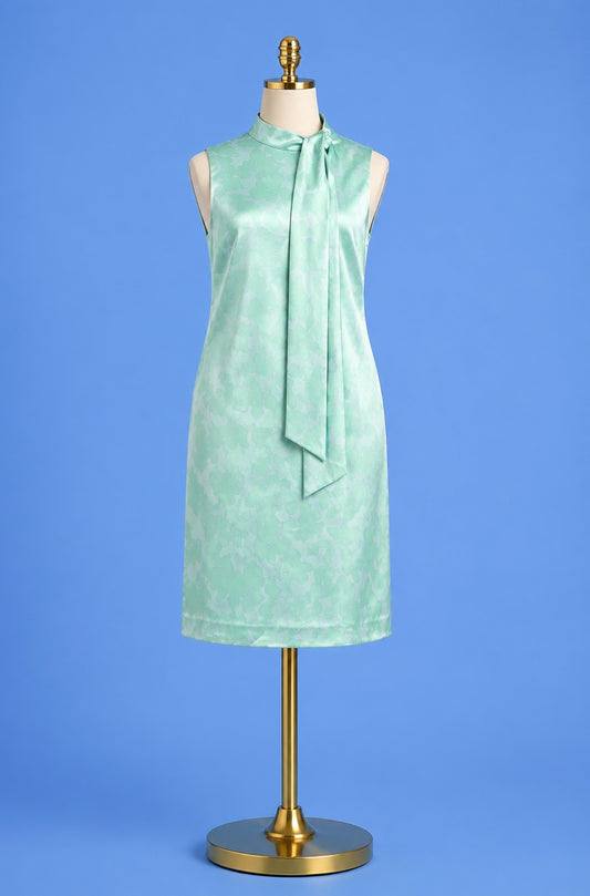 Sleeveless Bow Neck Sheath Dress
