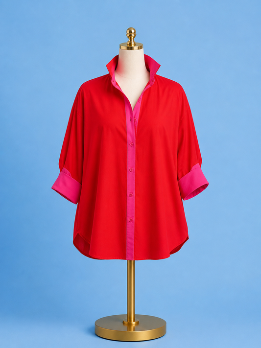 Abby Swing Top/ red/pink