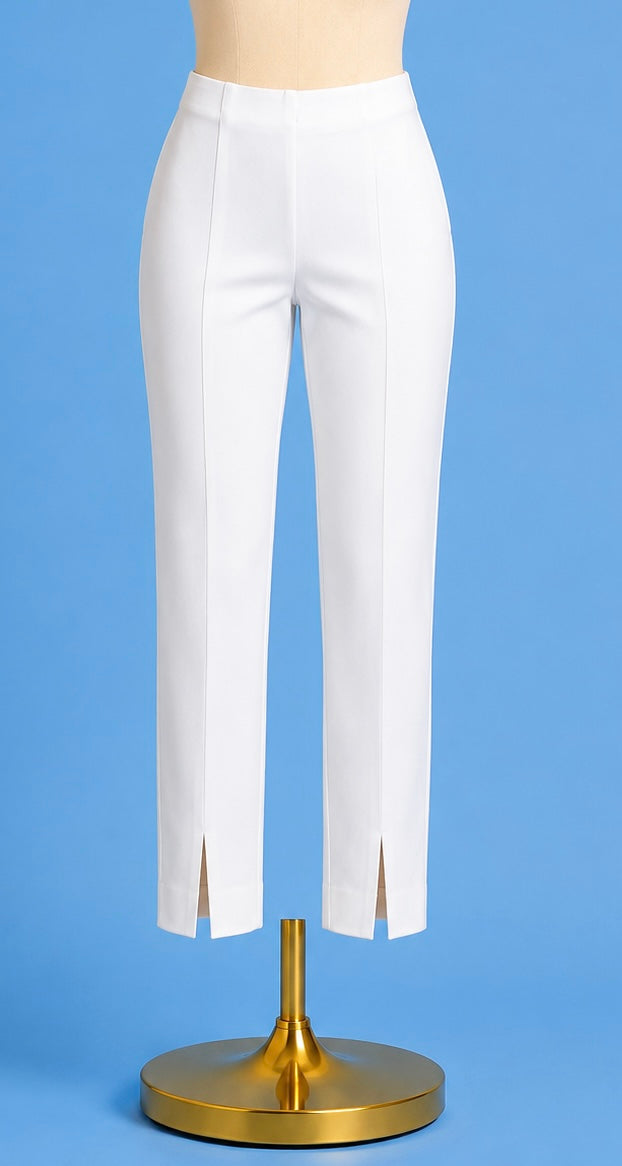 Ponte pant with split hem/ white