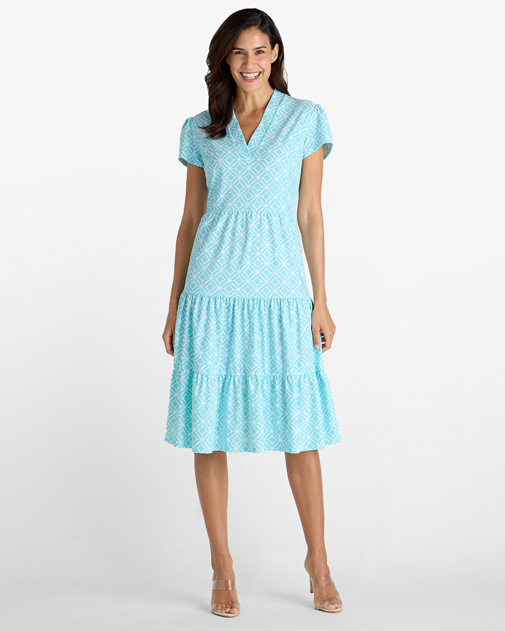 Libby Dress/ Star Lattice Light Blue
