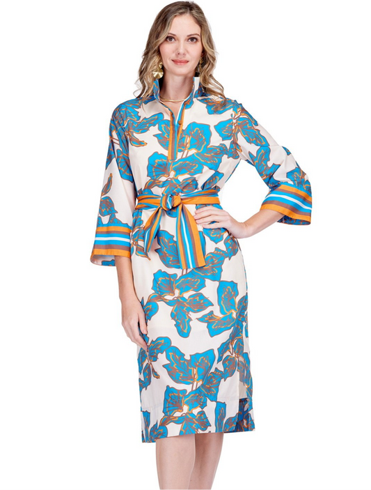 Band Collar Midi Dress/ Bold Rivera