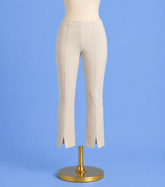Pull on Ponte pant/ champagne