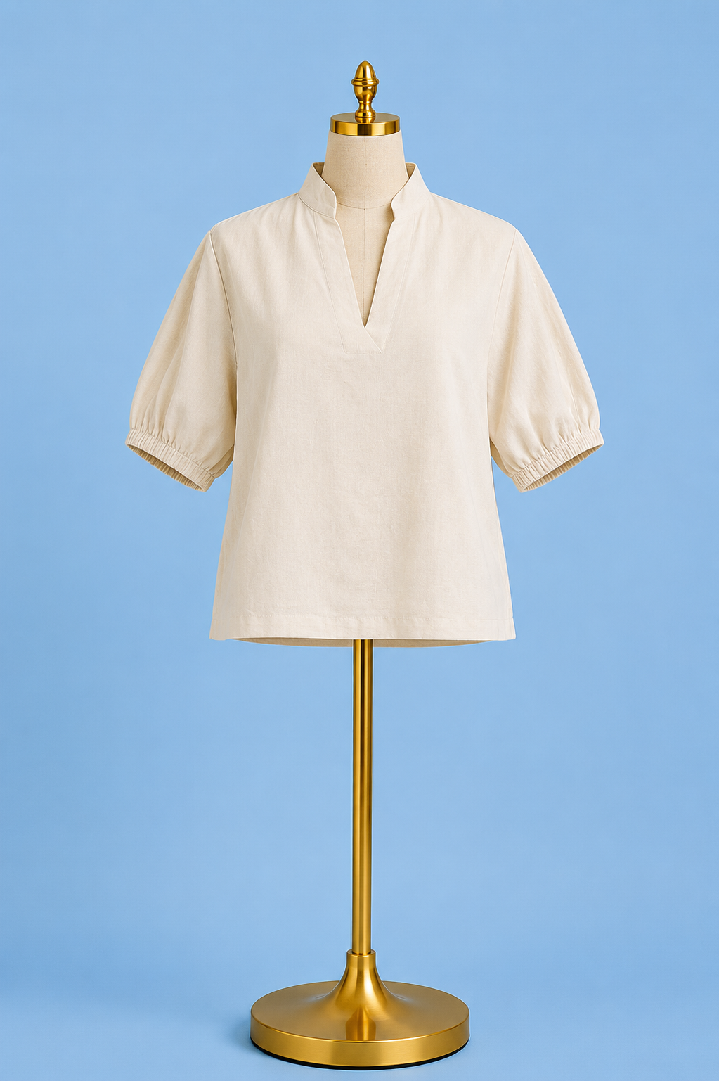 Poppy Top - Sandshell Linen