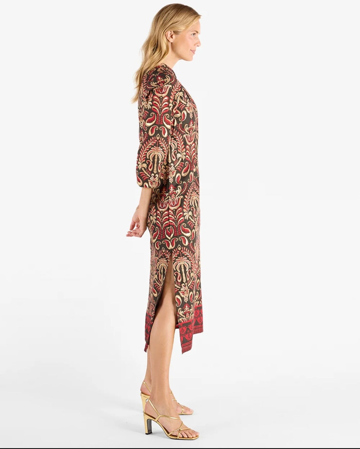 Devon Cotton Voile Dress/ ornate topiary expresso gold