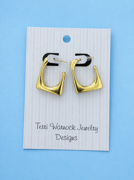 Gold Square earrings