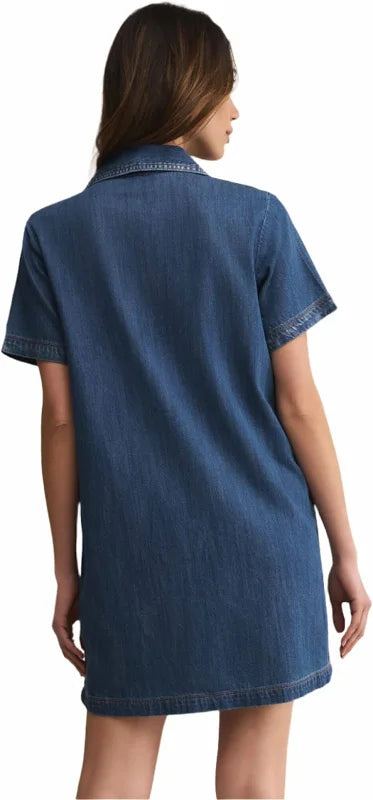 Denim Mini Dress/ medium indigo
