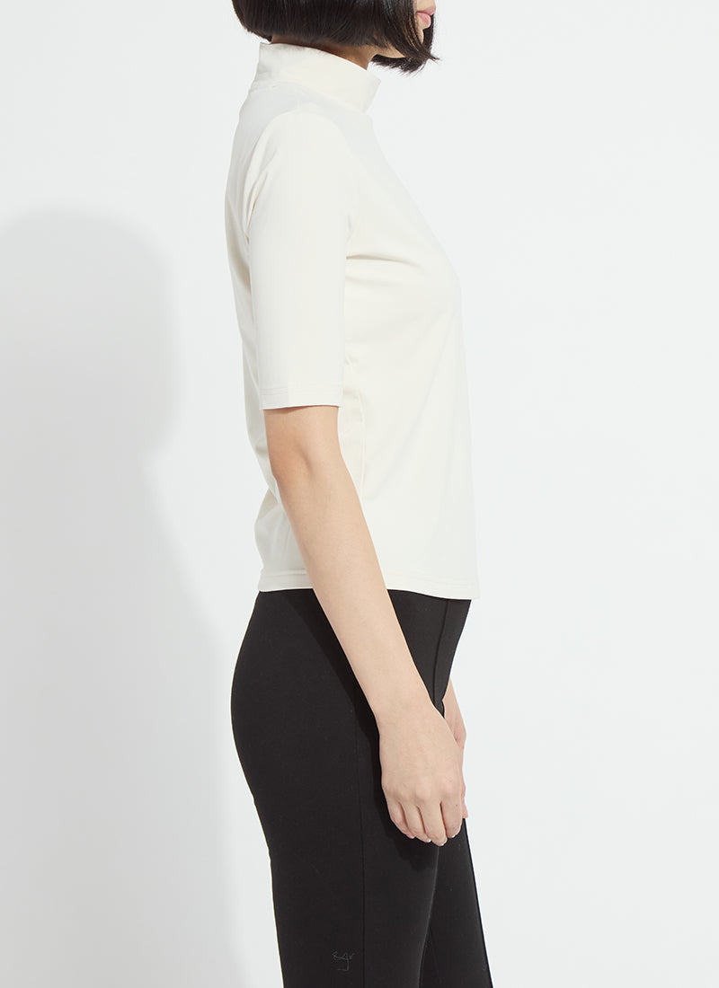 Clara Mockneck Elbow Sleeve top/ macadamia