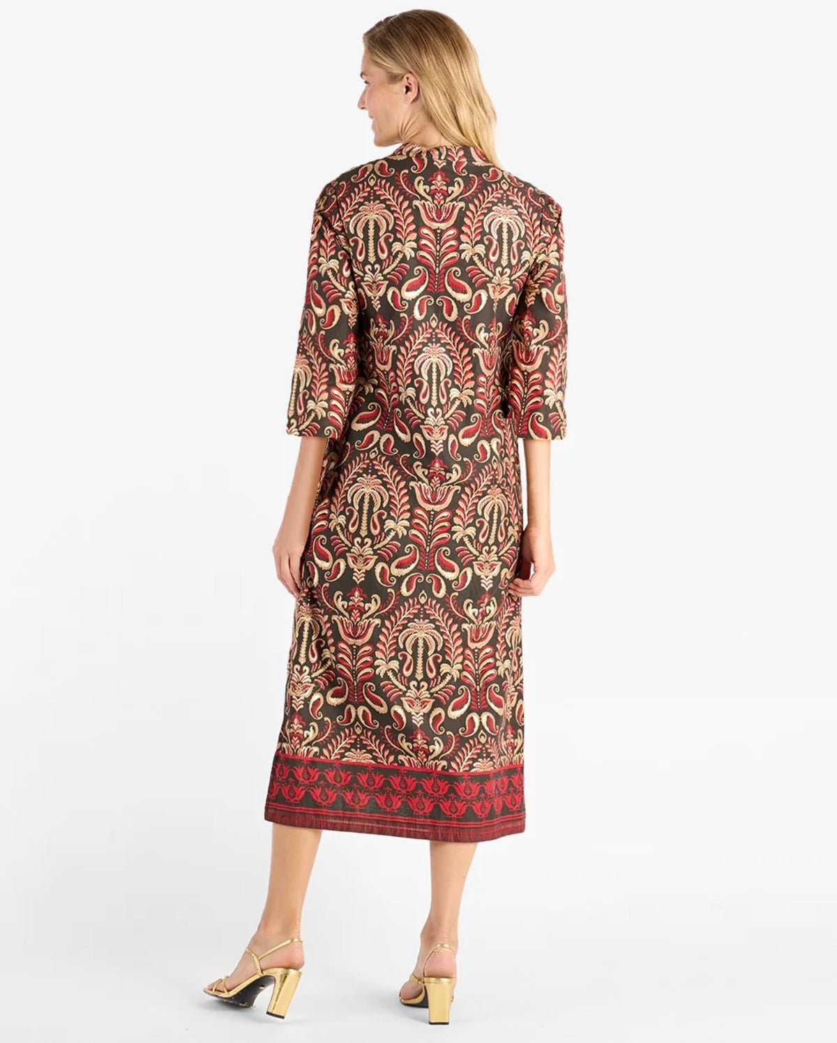 Devon Cotton Voile Dress/ ornate topiary expresso gold